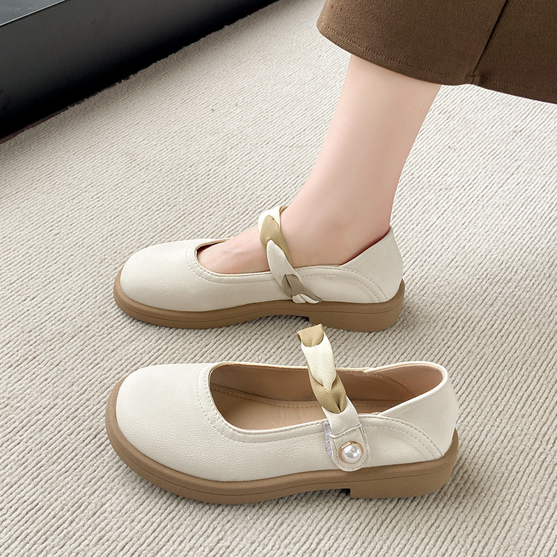 配裙子玛丽珍小皮鞋女夏2025新款法式温柔平底单鞋大码女鞋41到