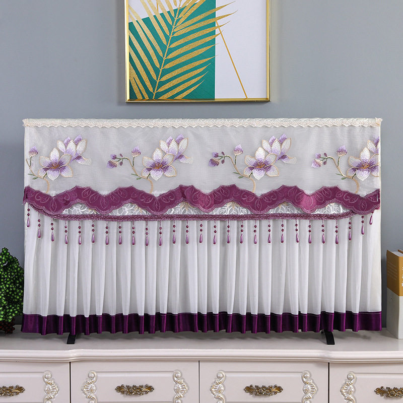 高端液晶电视机套防尘罩盖布2025新款轻奢65寸75盖电视的蕾丝盖巾