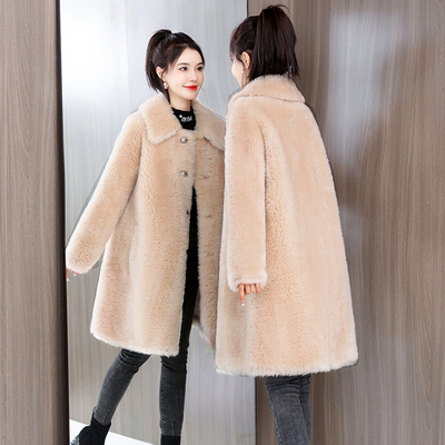 休闲托斯卡纳羊毛中长款外套保暖