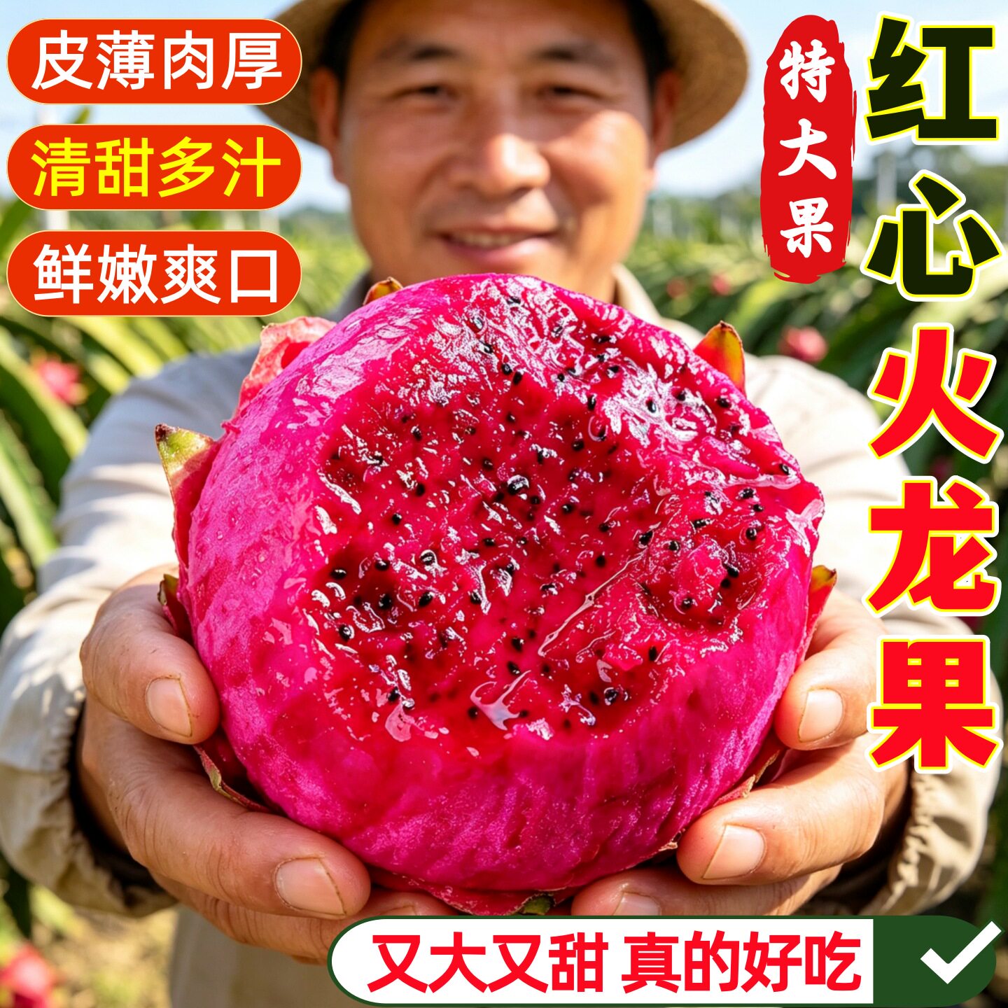 新鲜红心火龙果当季现摘皮薄甜