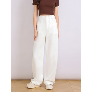 软糯棉麻女裤窄版阔腿裤春夏薄款垂感休闲拖地长裤子上海维上服饰