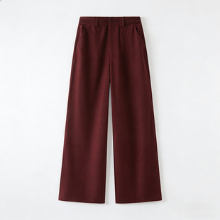 安可拉红高级感直筒阔腿裤女2026春季垂感长款西装裤上海维上服饰