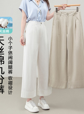 株洲和顺圣服饰天丝棉九分阔腿裤女裤2026夏新款显瘦小个子休闲裤