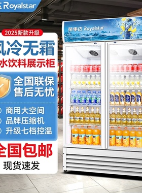 荣事达饮料冷藏展示柜保鲜柜立式商用冰箱双单开门啤酒柜饭店冰柜