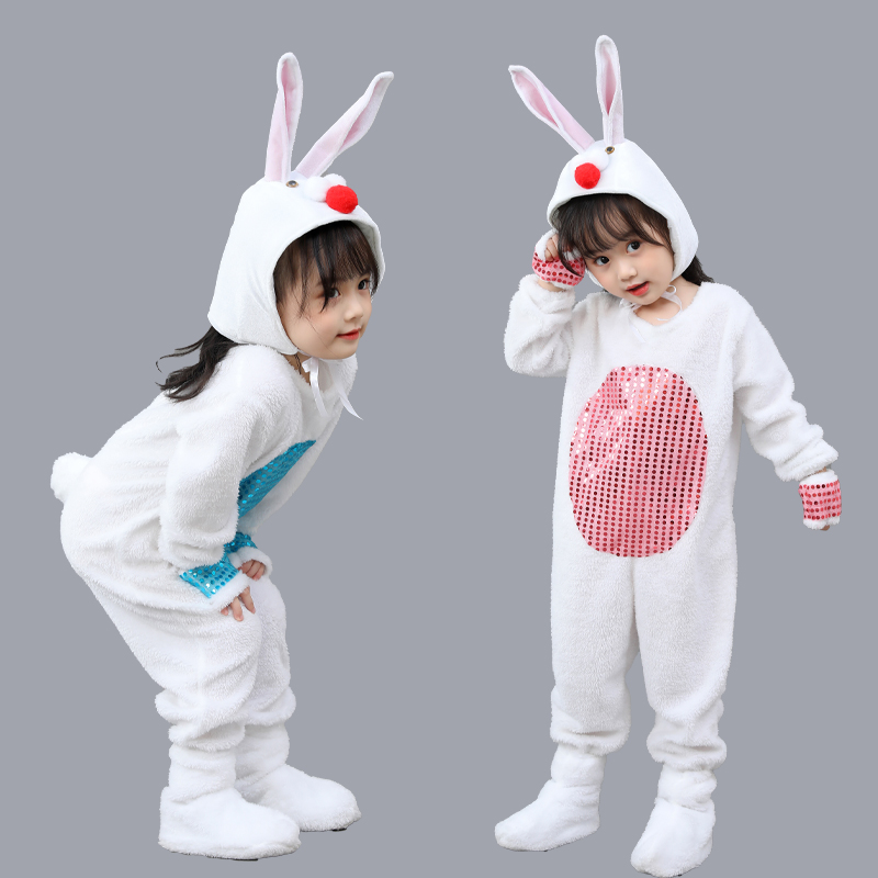 新款兔子演出服儿小童幼儿园表演服卡通动物舞台舞蹈服大灰狼服装