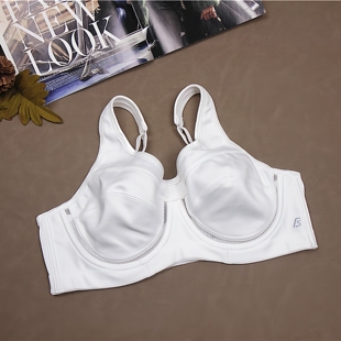 H15 棉透气强防震女运动白色打球训练跑步文胸75BCF80CDEF85CD90D