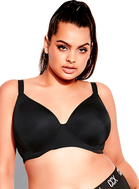 E13黑色光面有钢托运动休闲大码薄款文胸80E85CE90CDE95BDE100BDE