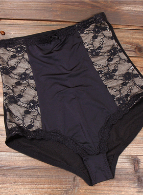 M21 欧美大码高腰黑色蕾丝包臀收腹裤女束腰内裤塑身裤收肚腩提臀