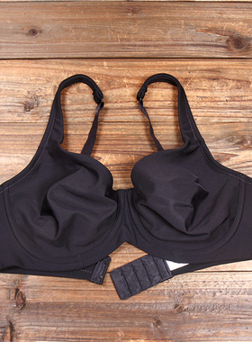 C5 媛媛欧美内衣黑色大码女缩胸内衣大胸显小胸罩超薄文胸75D80C