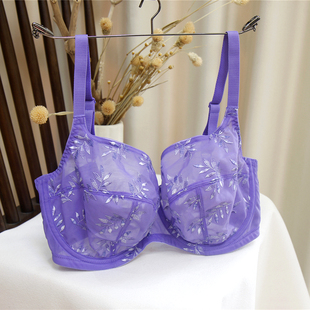 C6 英国P*NACHE原单大码透明刺绣内衣全罩杯超薄款文胸70FIJ75FG