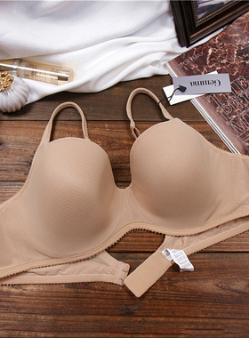 H24大码文胸上托聚拢全罩杯舒适光面夏季薄内衣75BCF80DE85BD90BC