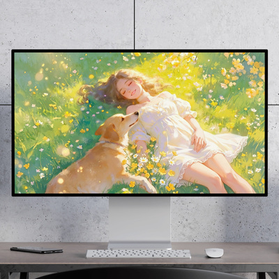少女与小狗  浪漫治愈夏天清凉清新电脑mac手机ipad壁纸watch壁纸