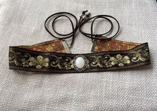 王爷抹额头带古装头饰眉心坠眉头男额头挂饰黑色发带绑古风古代