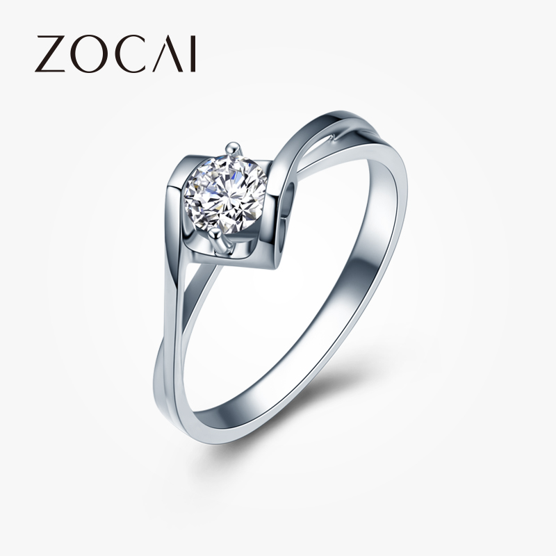 佐卡伊 天使之吻18k金30分钻戒正品求婚结婚50分钻石戒指女戒婚戒