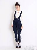 纯棉小脚系带背带牛仔裤 one spo 为大腿围粗而设计