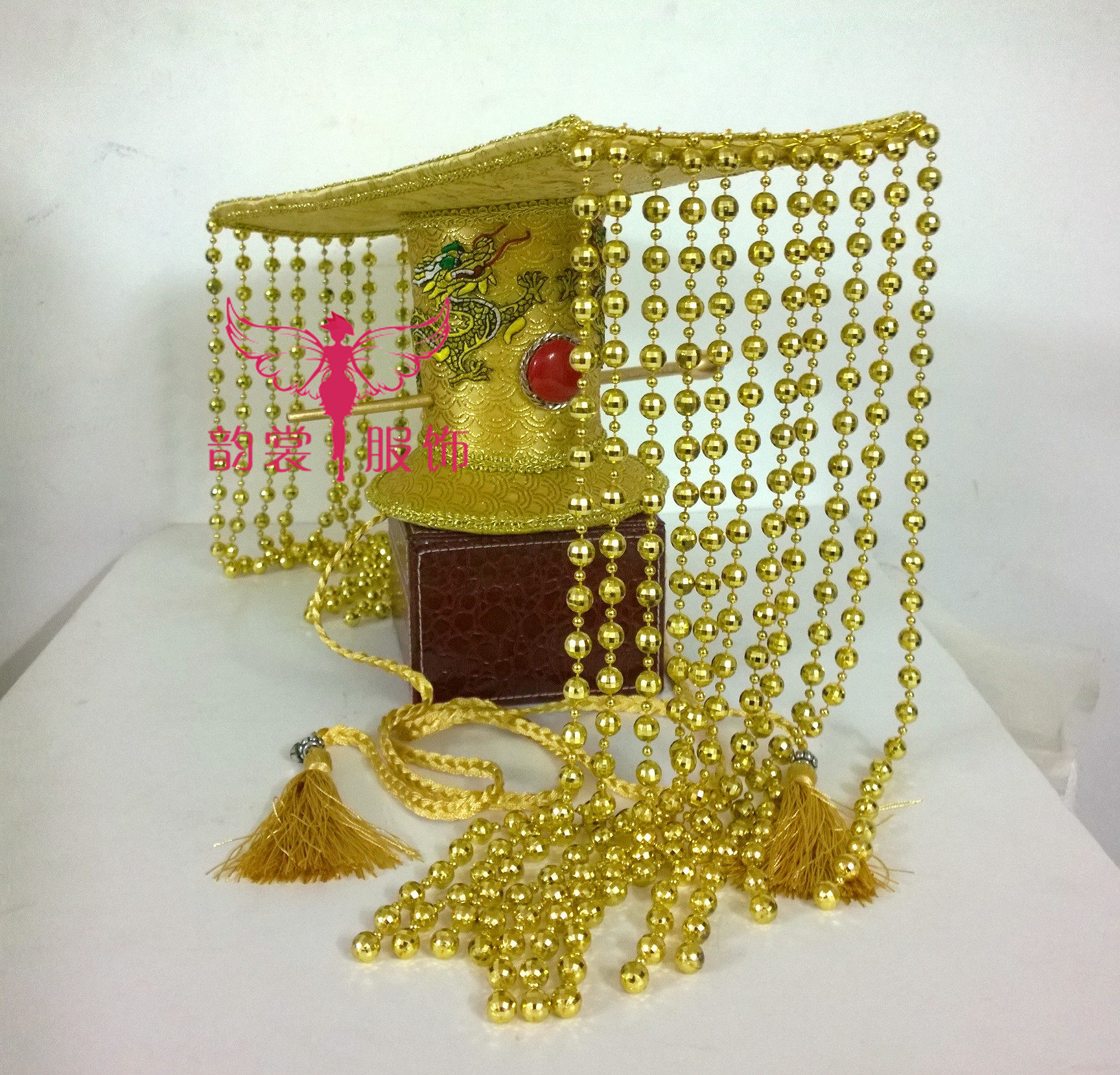 大气金色男古装头冠 古装皇帝发冠配饰 影楼拍照古代门帘皇帝发饰