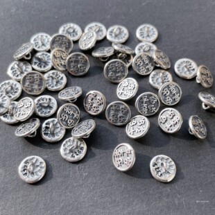 S925纯银纽扣复古泰银平安喜乐扣子DIY配件饰品 编手串链红绳项链