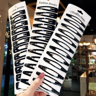 简约加厚黑色碎发BB夹刘海夹 发夹 韩国新款 黑色女士套装