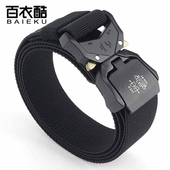 百衣酷 带 裤 男士 弹力腰带休闲皮带快拆帆布战术卡扣户外运动工装