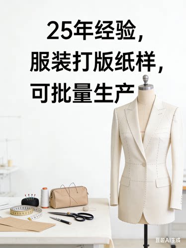 服装纸样打版定制纸样来图来样复刻纸样男装女装上衣连衣裙裤子