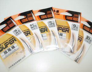 千寿细地袖10枚装，日本进口鱼钩千寿细地袖银色 金色袖钩