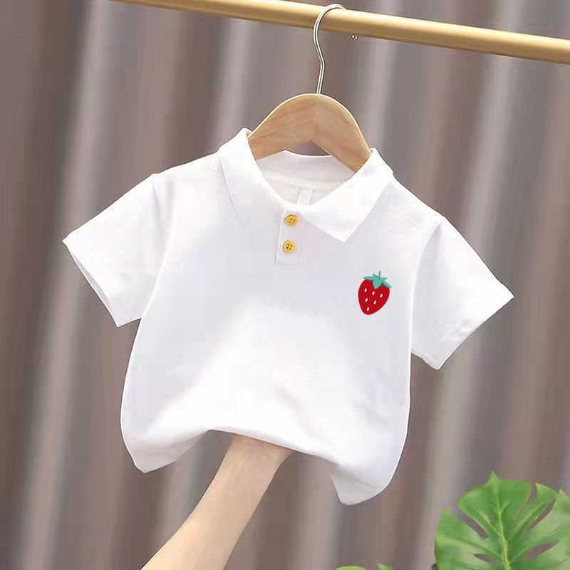 纯棉女童装POLO衫2025夏季儿童宝宝卡通洋气休闲短袖T恤半袖上衣