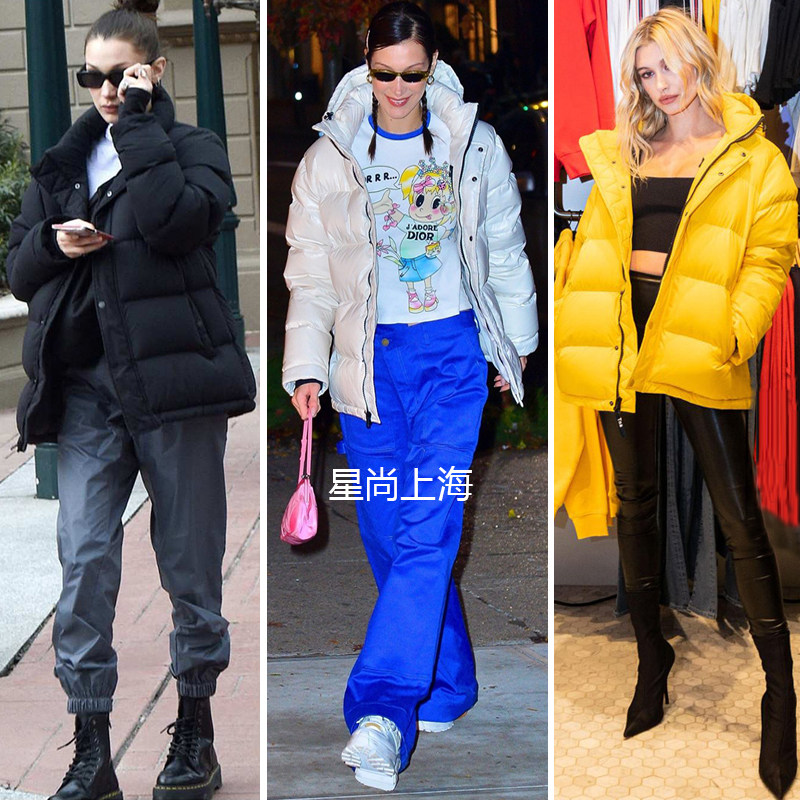 kendall肯豆bella吉吉同款黑黄二色白鸭绒轻盈蓬松保暖羽绒服外套