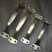 明装 柜门简易古铜色衣柜橱柜复古抽屉全铜大门把手 纯铜拉手新中式