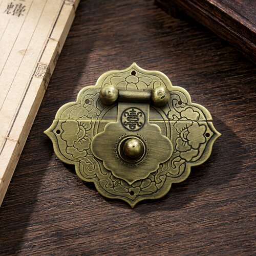 仿古首饰盒官皮箱锁扣箱扣铜满园