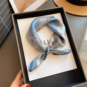 巴洛克小方巾围巾韩版 新款 真丝丝巾女春秋时尚 百搭领巾护颈纱巾薄