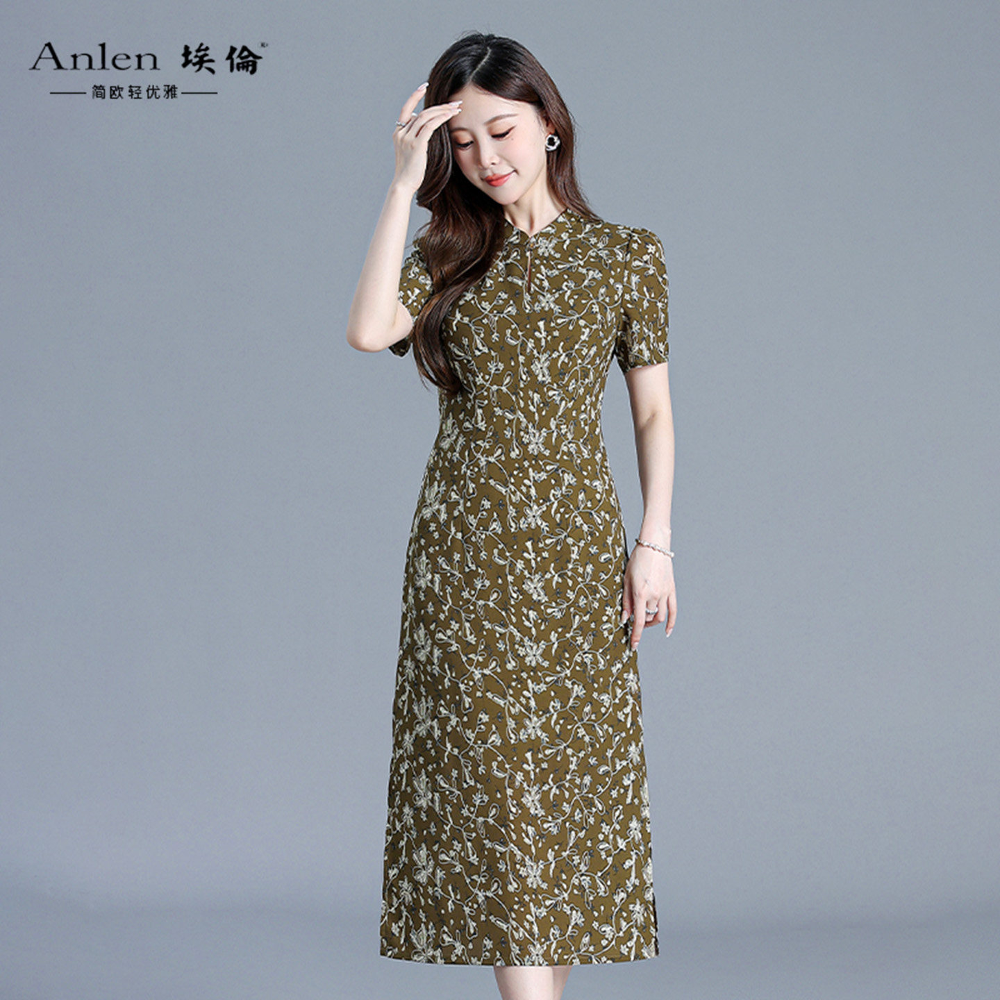 埃伦气质优雅妈妈高级感连衣裙女