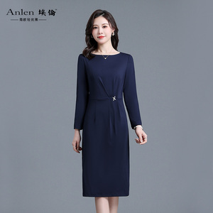 埃伦中年女士修身连衣裙高级感气质收腰显瘦通勤优雅2023秋季新款