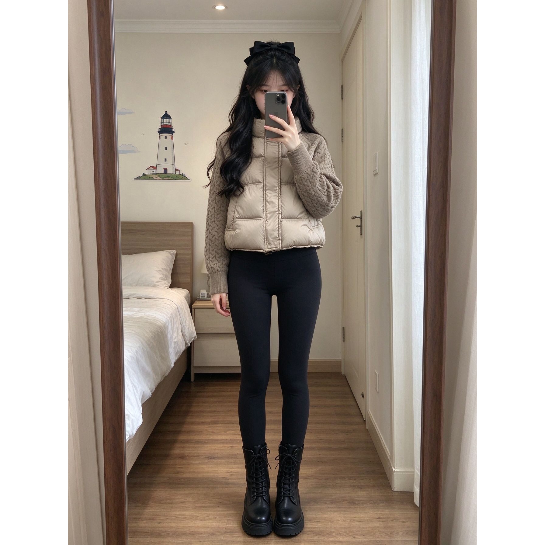 小个子冬季假两件棉服麻花针织袖拼接立领短款显瘦休闲上衣外套