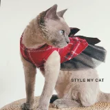 Кошачья одежда Новый год Holly Pet Pet Pet Bohnson Колтяжные колготки Юбка.