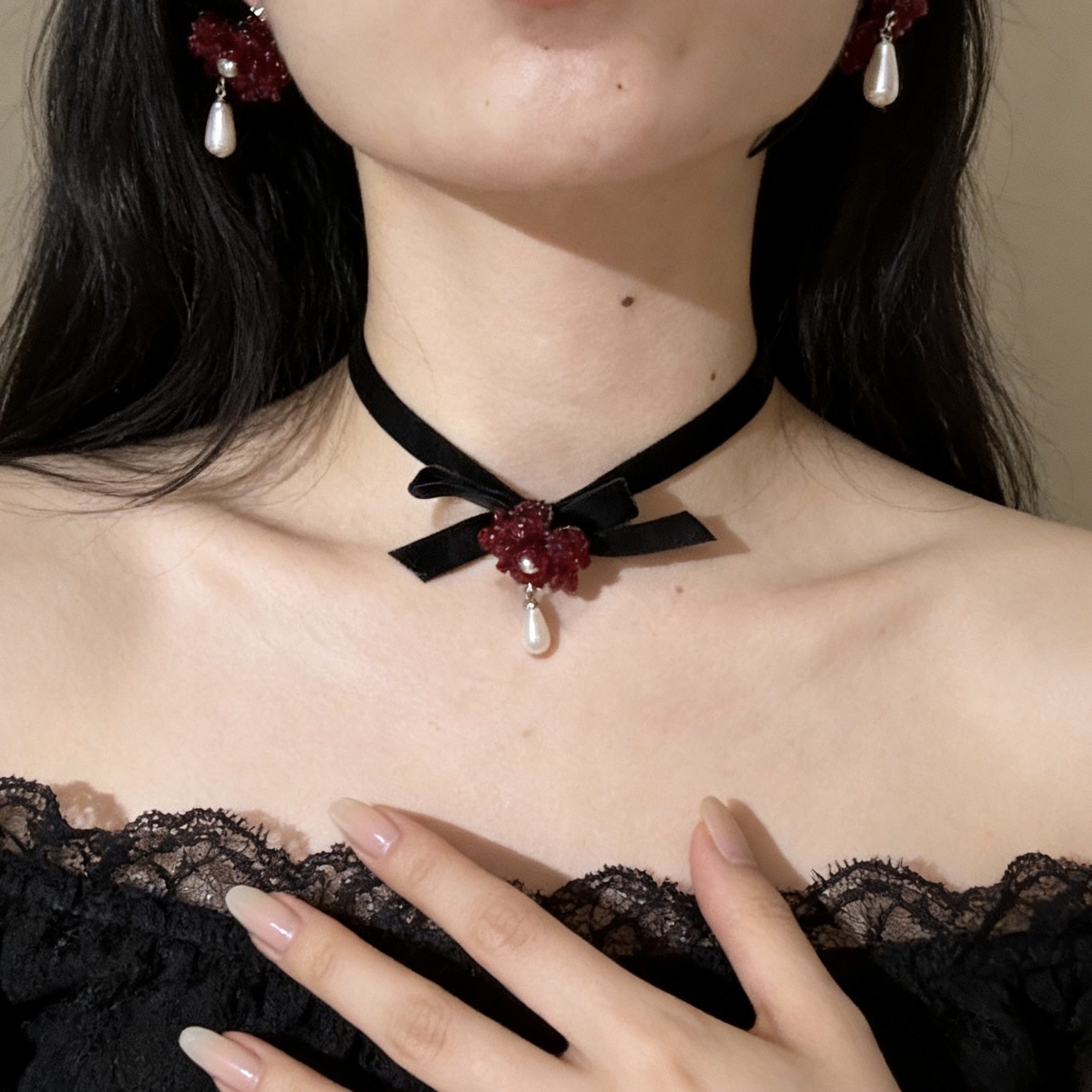 性感甜美串珠花朵水滴蝴蝶结丝绒项链耳环时尚小香风优雅气质饰品,饰品/流行首饰/时尚饰品新,项链,淘宝优惠券,粉丝福利购,淘宝优惠卷