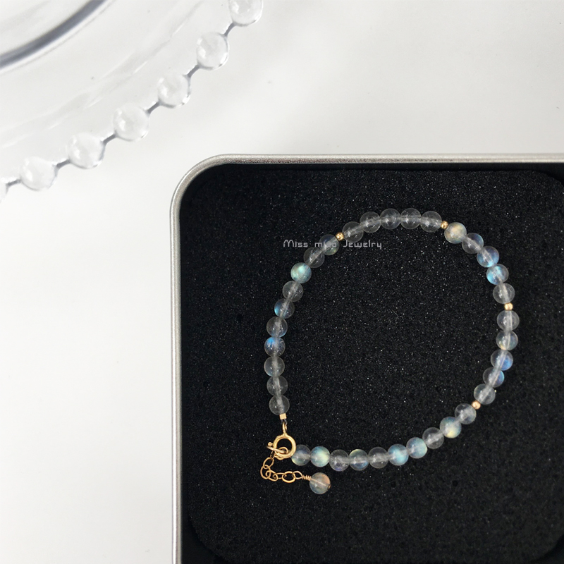 天然拉长石灰蓝色月光