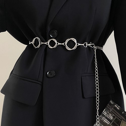 时尚银色腰链女辣妹风