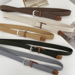 女士专用编织腰带韩版儿童休闲裤带简约款装饰牛仔裤学生弹力皮带