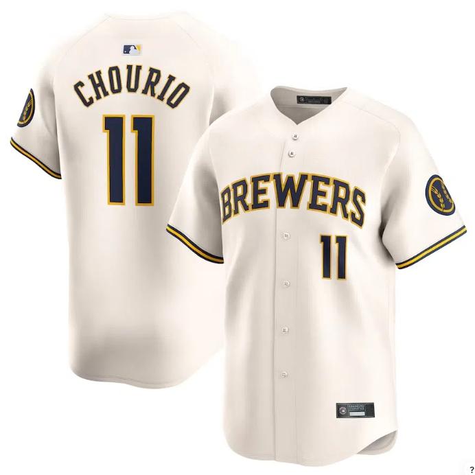 Milwaukee Brewers密尔沃基酿酒人队棒球服11号CHOURIO球衣 刺绣
