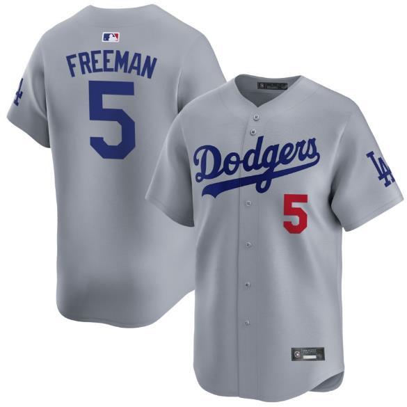 Dodgers道奇队棒球服5号FREEMAN球衣 弗里曼比赛服 刺绣训练服 男