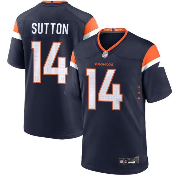 Denver Broncos 丹佛野马橄榄球服14号SUTTON球衣 刺绣比赛服
