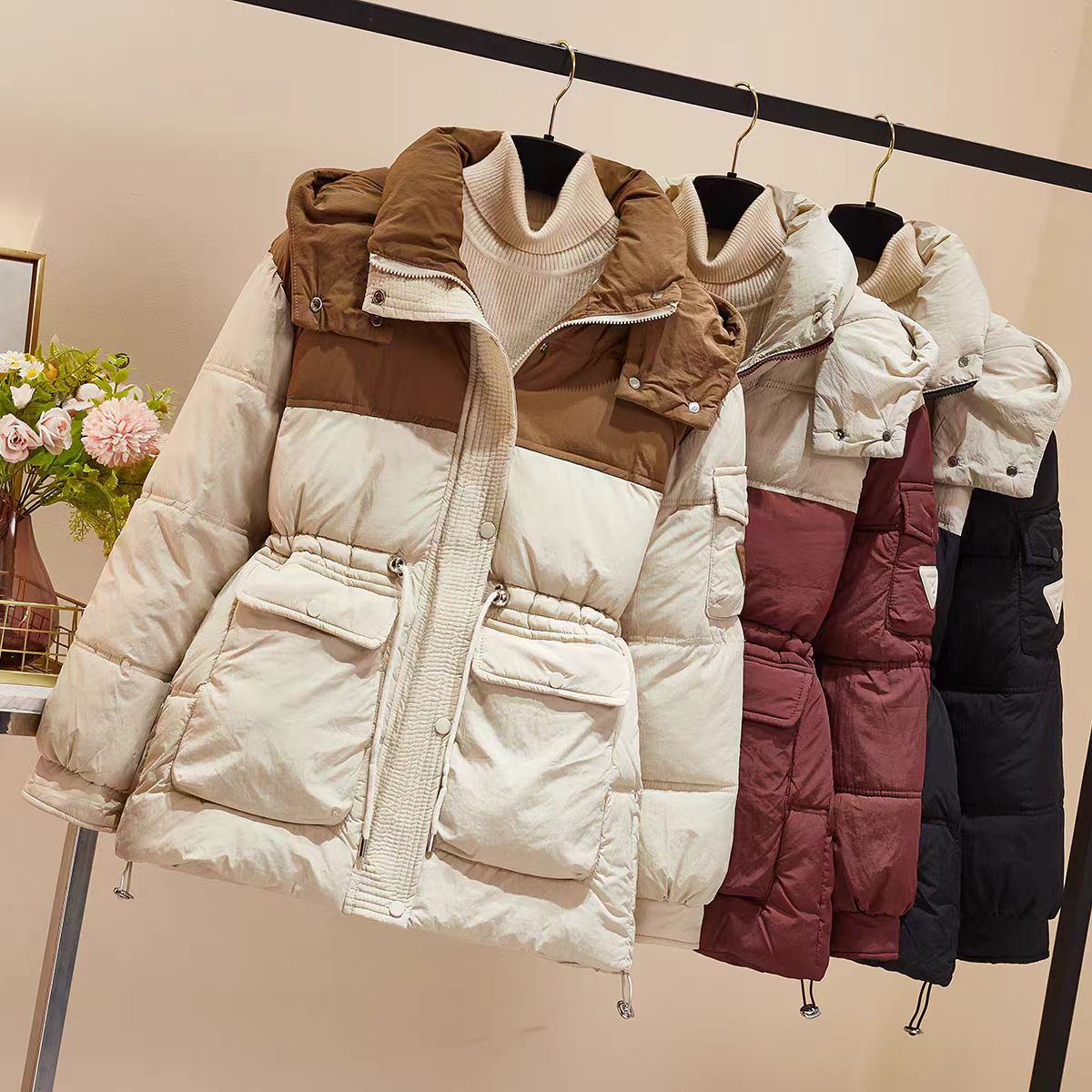 连帽羽绒服小个子加厚白鸭绒外套