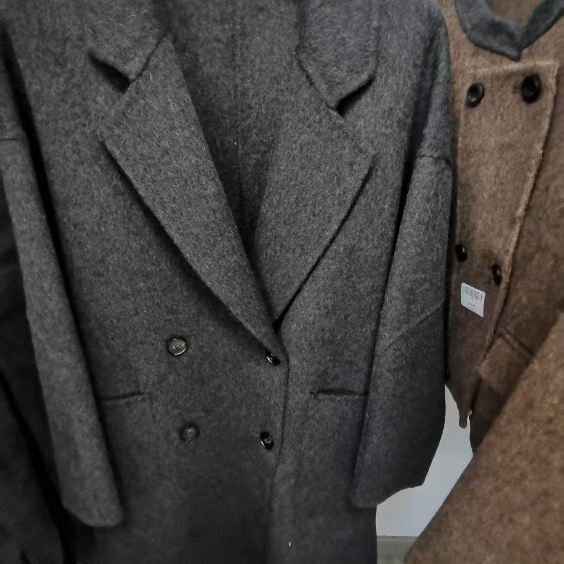 中长款宽松显瘦双排扣毛呢外套女