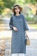 14083中国风苎麻中长衫 改良旗袍裙连衣裙立领斜门襟内包边长裙女