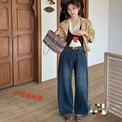显瘦洋气减龄直筒裤拖地裤长裤女