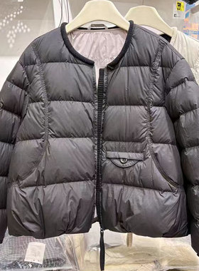 23511爆款~圆领简约轻便保暖羽绒服宽松洋气90白鸭绒保暖短外套潮