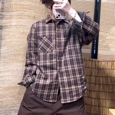 宽松新显瘦保暖衬衣外套轻薄棉服