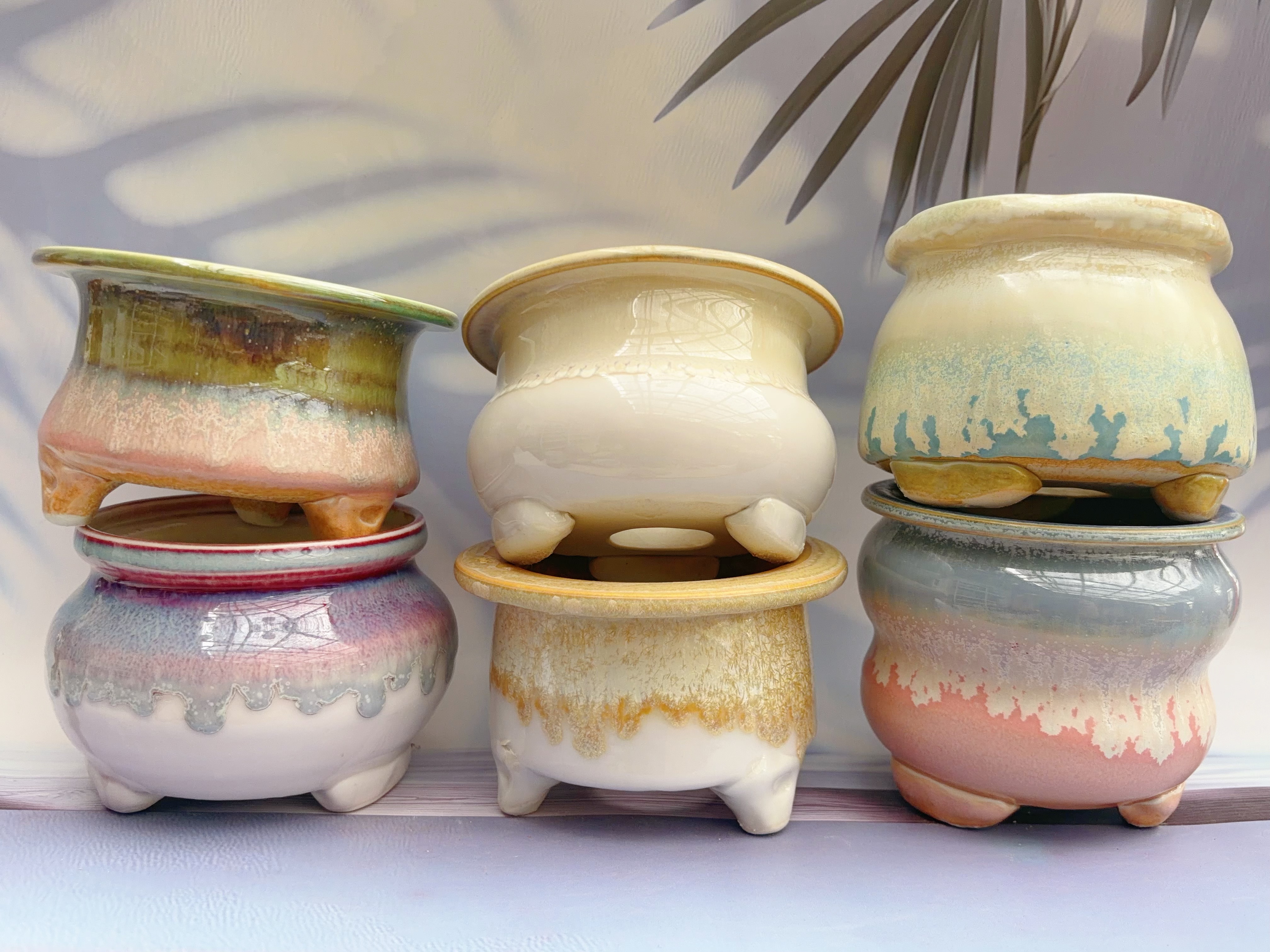 奶罐多肉花盆铁砂泥透气控型景德镇手工盆图片
