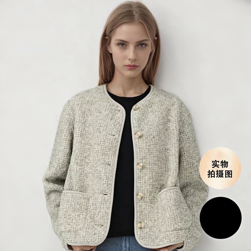 U家日记仿羊羔绒外套女2025春秋新款保暖加厚上衣休闲卫衣短外套