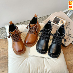 女童鞋2025新款夏季儿童马丁靴镂空透气薄款网靴黑色靴子男童短靴